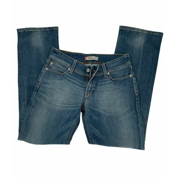 Levis 570 Red Tab Jeans Womens 8 Straight Leg Stretch Mid Wash Streetwear Denim - Picture 3 of 6